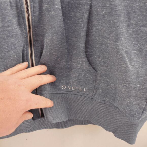 ONeill Mens Hoodie XL Blue Surf Skate Sweatshirt Full Zip Jacket Logo Pockets - Picture 8 of 8